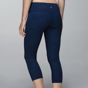 Lululemon Wunder Under Crop II *Full-On Luon Sashico Star Inkwell Rugged